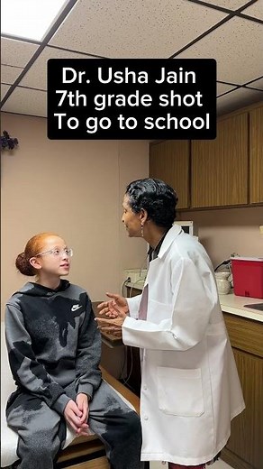 Dr. Usha Jain gives last minute 7th grade shots.#drushajain #tetanus#7thgradeshot #tdap