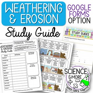 Weathering, Erosion, Deposition Review & Study Guide (Print & Digital)