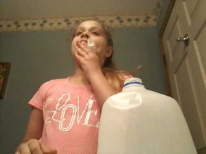 The milk chugging challenge with Jessica