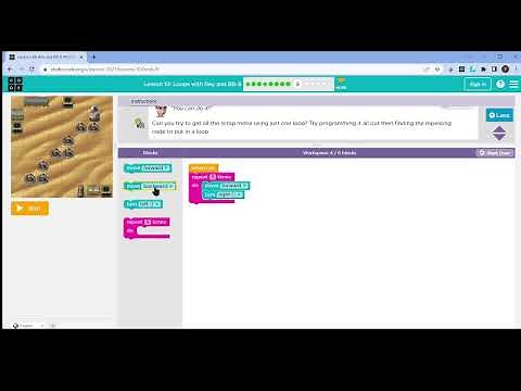 L10-9 |Code.org | Express-2021 | Lesson 10:Loops with Rey and BB-8 | level 9