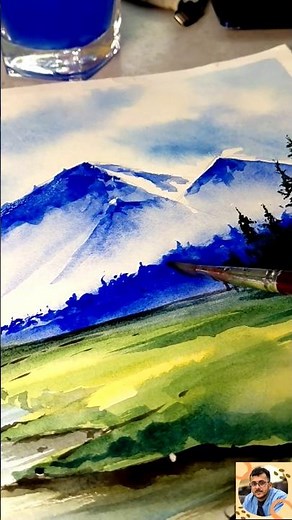 How to Paint a Watercolor Mountain Landscape - Step-by-Step Tutorial. #beginnerarttips