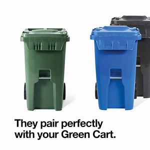 Revolutionary design. Lightweight structure. Some would even say an icon in Blue and Black. Red Deer, say hello to the all-new Blue and Black Carts. These modern recycling and garbage containers are modeled to make your life easier, and the world cleaner. They pair perfectly with your Green Cart. Blue and Black Cart collection begins the week of May 6. Check the schedule that came with your carts for how cart collection will roll out for you. Visit www.reddeer.ca/carts for all the nitty gritty. 