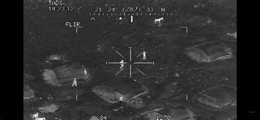 Taliban Try to Sneak Up on U.S. Base, Cut Down by Apache FireTADS/FLIR footage from an AH-64 Apache shows Taliban insurgents attempting to sneak up on a U.S. position, moving in the open while armed and maneuvering toward friendly forces.With PID confirmed, the Apache unleashes Hellfire missiles and sustained 30mm cannon fire, hitting the insurgents in the open and overwhelming the group, leaving them with no chance to continue their advance.