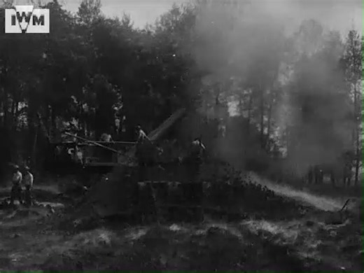 British gunners load and fire a 12-inch gun on the Western Front during the First World War, May 1918. Film: IWM 226 | Imperial War Museum London