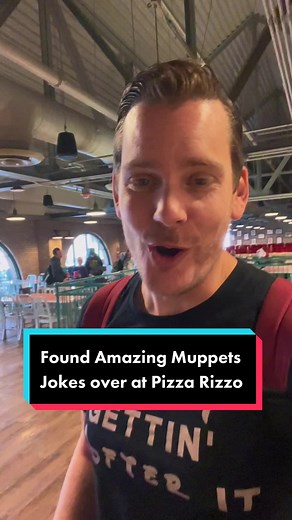 Found Muppets Advertising that had me dying over at Pizza Rizzo in Disney’s Hollywood Studios. This is my favorite spot to eat upstairs, nice and quiet. Plus who doesn’t love The Muppets and their quirky humor. #pizzarizzo #themuppets #disneyhumor #disneyquickservice #hollywoodstudios #disneyjoke #disneydadjokes #walruscarp #muppets #rizzo #rizzotherat