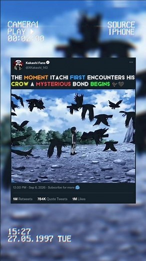 The moment Itachi first encounters his crow a mysterious bond begins 🐦‍⬛🖤 #naruto #anime