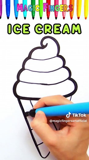 Ice Cream Drawing and Coloring Tutorial for Kids