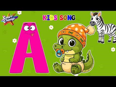 A for Alligator Song 🐊 | ABC Alphabet Song | Nursery Rhymes for Children |Smart Champs