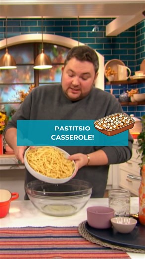 Chef Alex Page casserole hack: coat your noodles in egg whites for extra protein AND extra hold! ✨ | The Good Stuff with Mary Berg