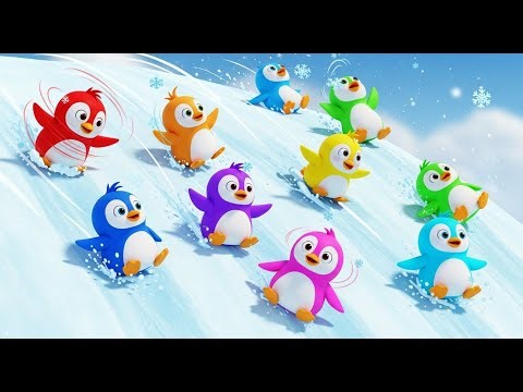 Eight Little Toy Penguins Slide Slide Slide | Arctic Fun & Counting for Kids