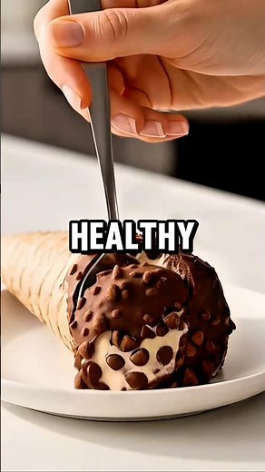 Banana Peanut Butter Ice Cream Cone 😋