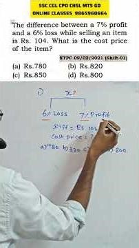 Easy Maths | Profit & Loss|லாபம் மற்றும் நட்டம்|#loss #tnpscgroup4 #tnusrb