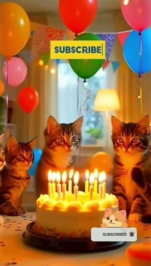 Cute Cat Turns One 🐾 | Happy Birthday Kitty Short Clip
