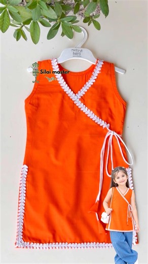 Insta Trending Angrakha Short Kurti for 5 Year Girl | Kids Kurti Design