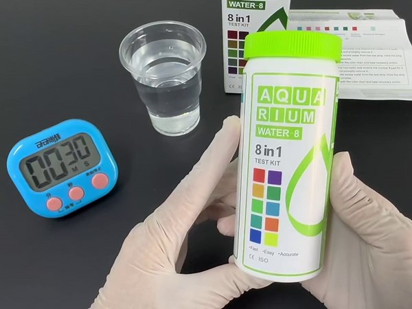 AAWipes 8-in-1 Aquarium Test Kit - 50 Water Testing Strips for Fish Tanks, Ponds & Saltwater Tanks | Quick pH, Ammonia, Chlorine, Hardness & Alkalinity Detection