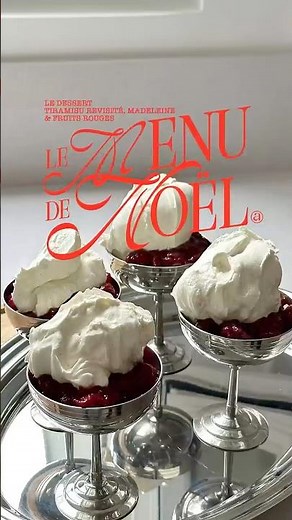 SPÉCIAL NOËL : tiramisu revisité, madeleine et fruits rouges. 🍓