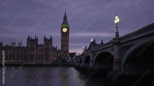 The Westminster Palace and Bridge and the Big Ben