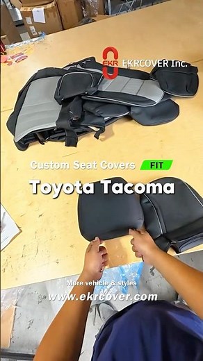 EKR Custom Black Armrest Cover for Toyota Tacoma installation