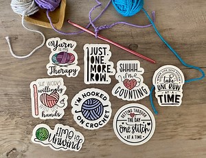 Crochet Stickers,crochet Sticker Pack,artsy Arthurs,hooked on Crochet Stickers,yarn Stickers,laptop Sticker,phone Sticker,hydro Flask - Etsy