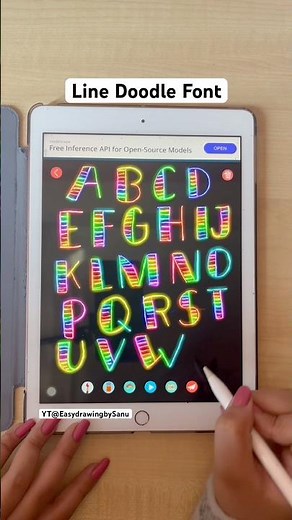 How to Draw Line Doodle Font | Easy Step-by-Step Letter Drawing Tutorial #shorts