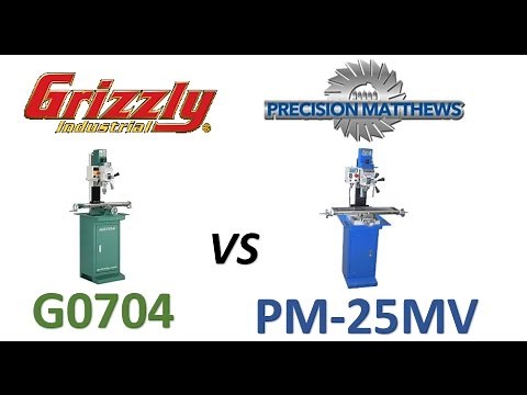 Grizzly G0704 Mill vs Precision Matthews PM-25MV Mill