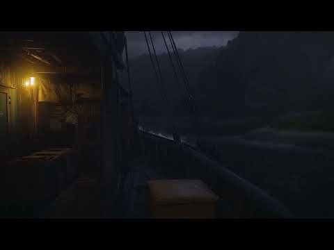 Small Cargo Boat by the Shore 🌊 Relaxing Rain and Ocean Wave Sounds for Deep Sleep