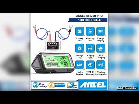 ANCEL BM200 PRO 12V Car Battery Capacity Tester Monitor LED Display Waterproof SOH SOC Battery Heal