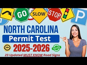 North Carolina DMV Permit Test 2026 (23 Road Signs You NEED TO Know For Your NCDMV Permit)