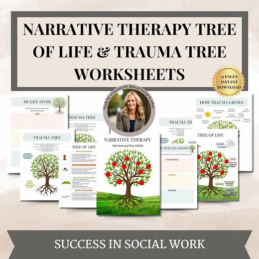 Narrative Therapy Worksheet Bundle Tree of Life and Trauma Tree Life Story, Tree of Life, PTSD & Trauma Therapy, Anxiety Coping Skill, EMDR - Etsy