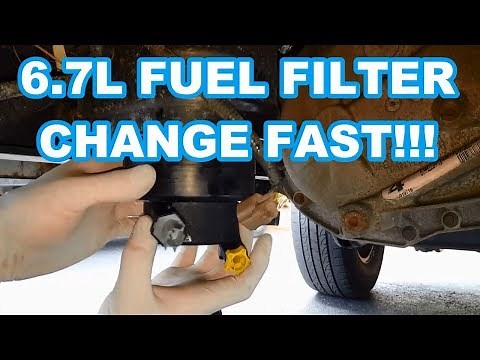 FORD 6.7L FUEL FILTER CHANGE FAST!!! 2011-2016 F350 Powerstroke how to change fuel filters reset