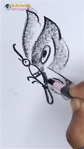 Butterfly Drawing 🦋 | Easy Beautiful Butterfly Sketch #drawing #B.artwork
