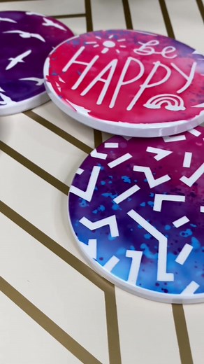 Relax & be happy, it’s summer! ☀️ #Cricut #Handmade #SummerVibes #SummerStyle #Tutorials #Coasters #DIYHome #SummerDIY #Crafting #Colorful