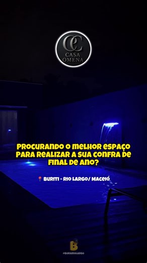 BORA RIO LARGO 🤪 on Instagram: "Descubra o charme e a sofisticação da @casaomena, um salão de festas pensado para transformar cada celebração em uma experiência única. Com um ambiente moderno, elegante e acolhedor, oferecem: 🏡 Salão amplo e climatizado. 🛏️ Quarto privativo para conforto dos anfitriões. 🍽️ Cozinha gourmet equipada. 🛁 Hidromassagem relaxante. 🏊🏻‍♂️ Piscina com área externa integrada. 🥳 Espaço perfeito para aniversário
