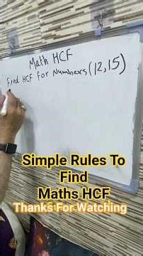 Simple Rules To Find Maths HCF