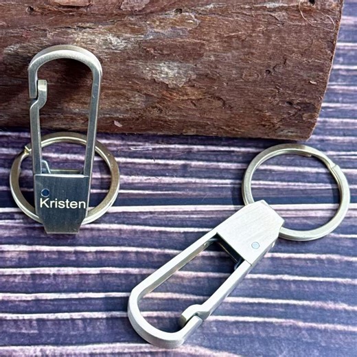 Personalized Metal Keychain | Engraved Name Key Clip | Custom Initials Key Ring | Vintage Style Key Holder | Gift for Him & Her - Etsy