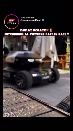 UAE Stories on Instagram: "Dubai just took policing to a whole new level! 🤖🚓 Meet Dubai Police’s AI Patrol Car a fully autonomous robot with 360° vision, facial recognition, and even a drone for aerial surveillance! 🇦🇪✨ 15 hours nonstop, zero human driver. The future isn’t coming it’s already here!"