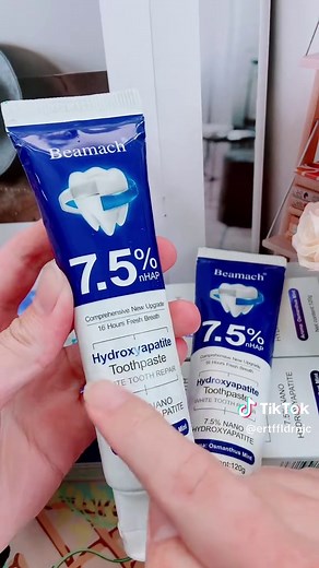 Hydroxyapatite Toothpaste 7.5. I'm always on the lookout for effectstenamel. Beamach's pH 7.5 formula checks all the results make it worth it .#DentalHyhienistApproved#HonestRevi ew#OralCareRoutine#BeamachToothpaste #HealthySmileGoals#TikTokShopFinds#Ti kTokShopSpringGlowUp#TikTokShopApril Restock