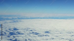 Traveling by air. View through an airplane window. Full high definition video