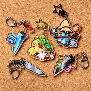 Final Fantasy Charm Keychain FF7 Cloud Buster Sword FF8 Squall Gunblade FF9 Vivi FF10 Tidus Brotherhood Chocobo Tonberry Cactaur Moogle - Etsy