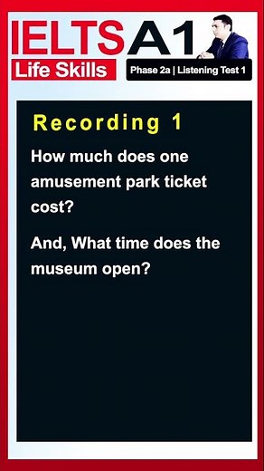IELTS Life Skills A1 Listening Test 🇬🇧