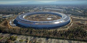 Apple spaceship campus interior details: polished concrete ceilings, iPhone-like elevator buttons, flat doorways - 9to5Mac