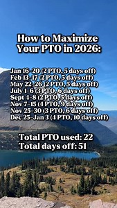 Vacation math 🧮✈️ This is based on having certain holidays off- everyone’s work schedule is different, and not all jobs allow this flexibility. But if yours does, these dates can help you stretch your PTO a little further. #travel #travelgram #travelblogger | Well traveled child