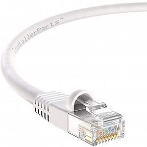 InstallerParts (10 Pack Ethernet Cable CAT5E Cable UTP Booted 12 FT - White - Professional Series - 1Gigabit/Sec Network/Internet Cable, 350MHZ