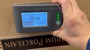 Watch GQ GMC-600 Geiger Counter Radiation detector Testing Ceramic Tiles on Amazon Live