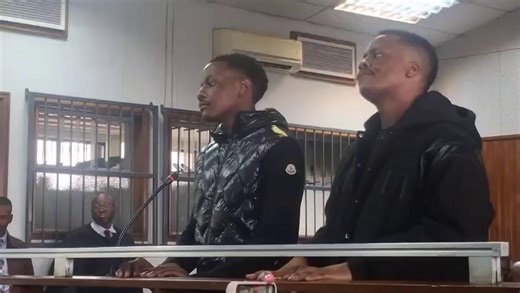 WATCH | Bellarmine “Chatunga” Mugabe and co-accused Tobias Mugabe Matonhdze at the Alexandra magistrate's court. They were arrested after the shooting of a gardener at their Hyde Park property. They face charges of attempted murder, defeating the ends of justice and pointing of a firearm. Video: Antonio Muchave | Sowetan LIVE