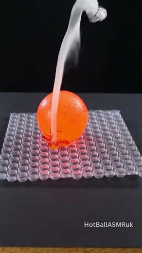 ASMR Hot Ball Melts Bubble Wrap 🔥 Glowing Lava Ball + Massive Steam