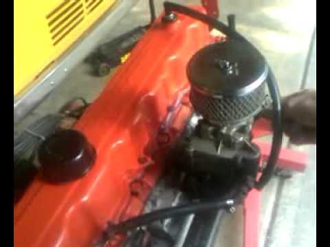 250 chevy inline 6, test run on engine stand