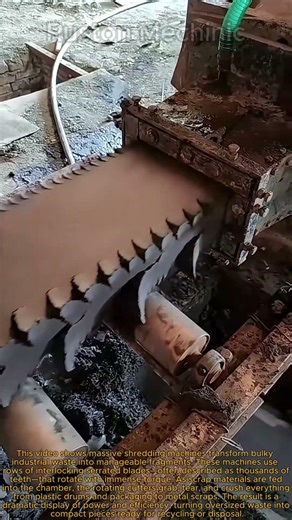 The Power of 1000 Serrated Teeth: Watch This Machine Crush Industrial Waste