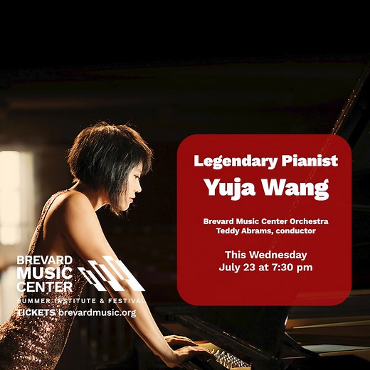 This Wednesday, July 23 — Yuja Wang Live in Brevard “Quite simply, the most dazzlingly, uncannily gifted pianist in the concert world today.” — San Francisco Chronicle 🎹 Legendary pianist Yuja Wang opens an epic week in the Blue Ridge Mountains. Just a short drive from Charlotte, Atlanta, and Asheville — escape to Brevard and experience: 🌟 Wednesday: Yuja Wang with the Brevard Music Center Orchestra 🎭 Thursday: Mozart’s Magic Flute — fully staged opera 🎶 Friday: Teddy Abrams’s PRELUDES album