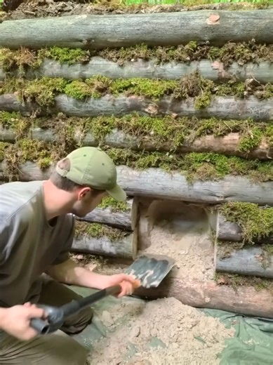 Part 3 | Building a Secret Log Cabin Underground. Warm Dugout Log Cabin. Bushcraft, Survival source polissya bushcraft #fyp #survivalskills #build #forest